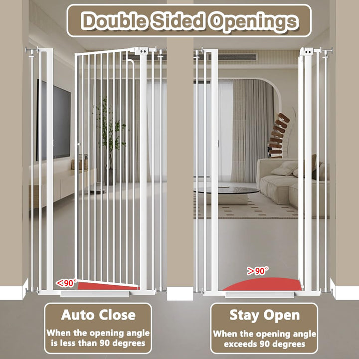 FairyBaby 57" Extra Tall Pet Gate for  Big Dogs and Curious Climbers