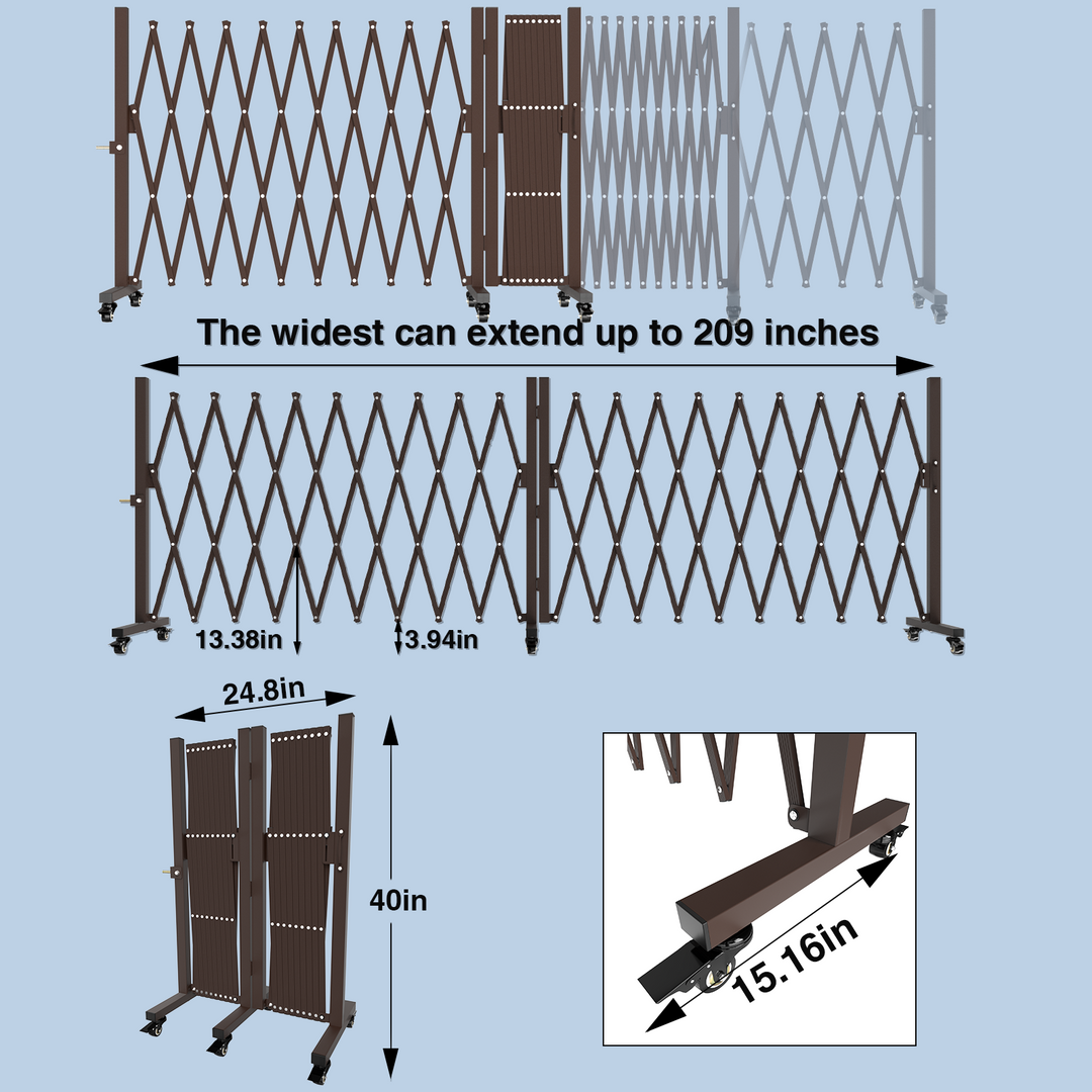Fairybaby Extra Wide Retractable Outdoor Dog Gate,Expandable Portable Fence