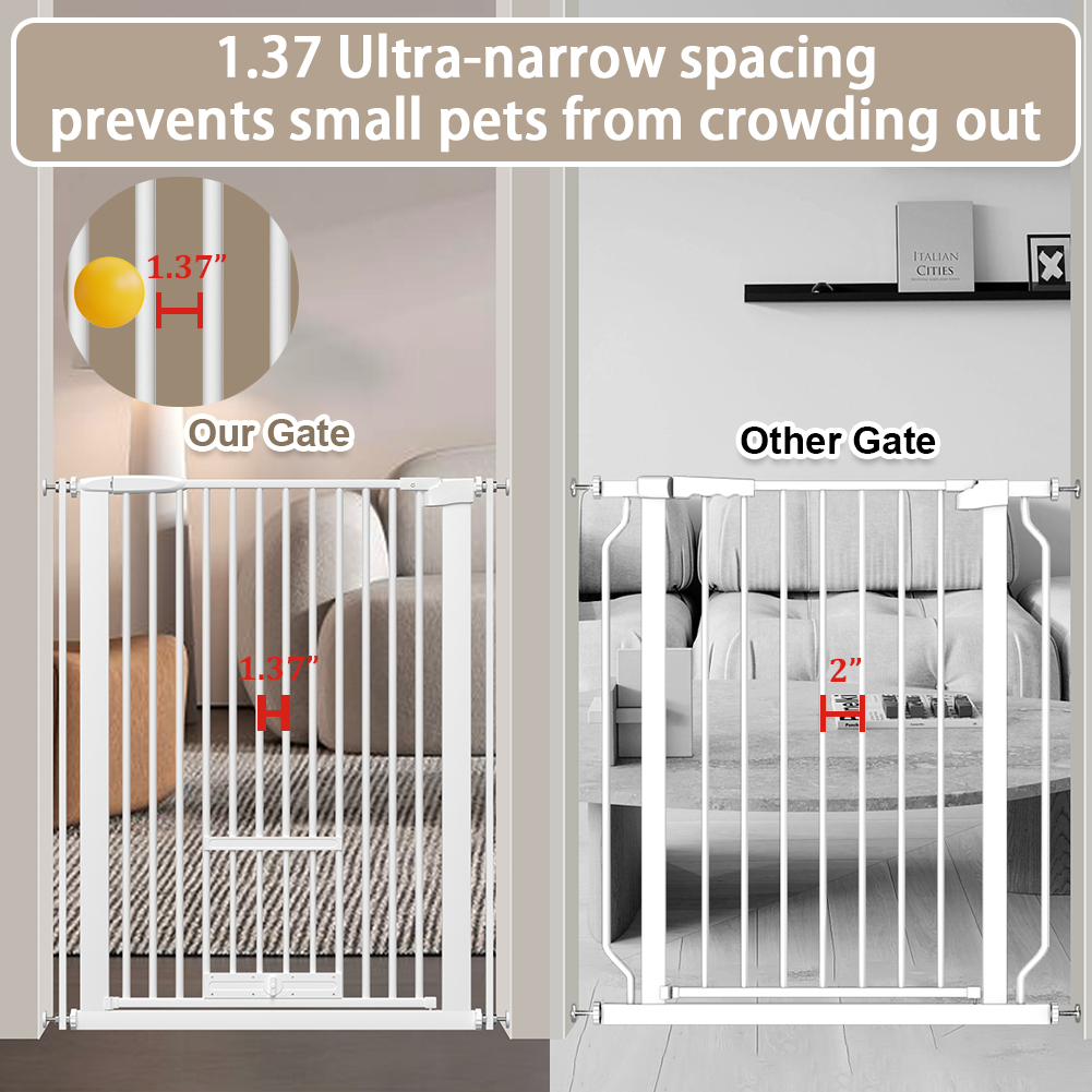 FairyBaby 40.55" Extra Tall Dog Gate with Cat Door