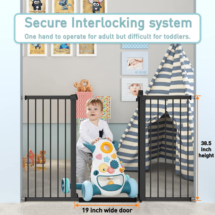 FairyBaby 38.5" Tall Walk Through pet Gates For Stairs