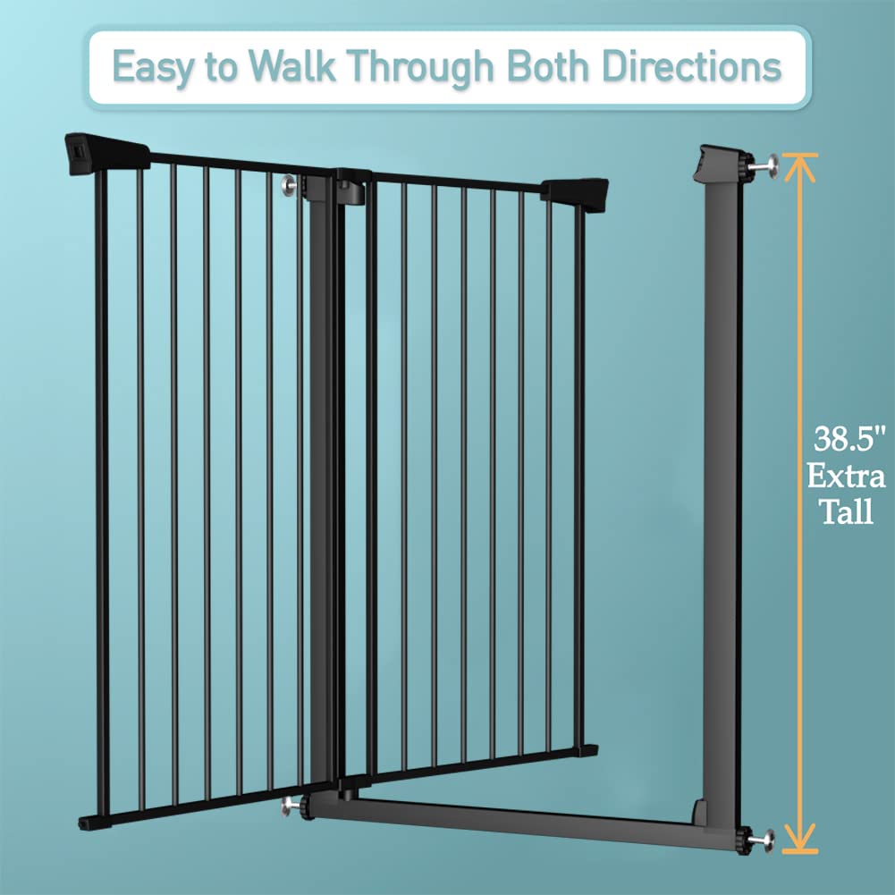 FairyBaby 38.5" Tall Walk Through pet Gates For Stairs