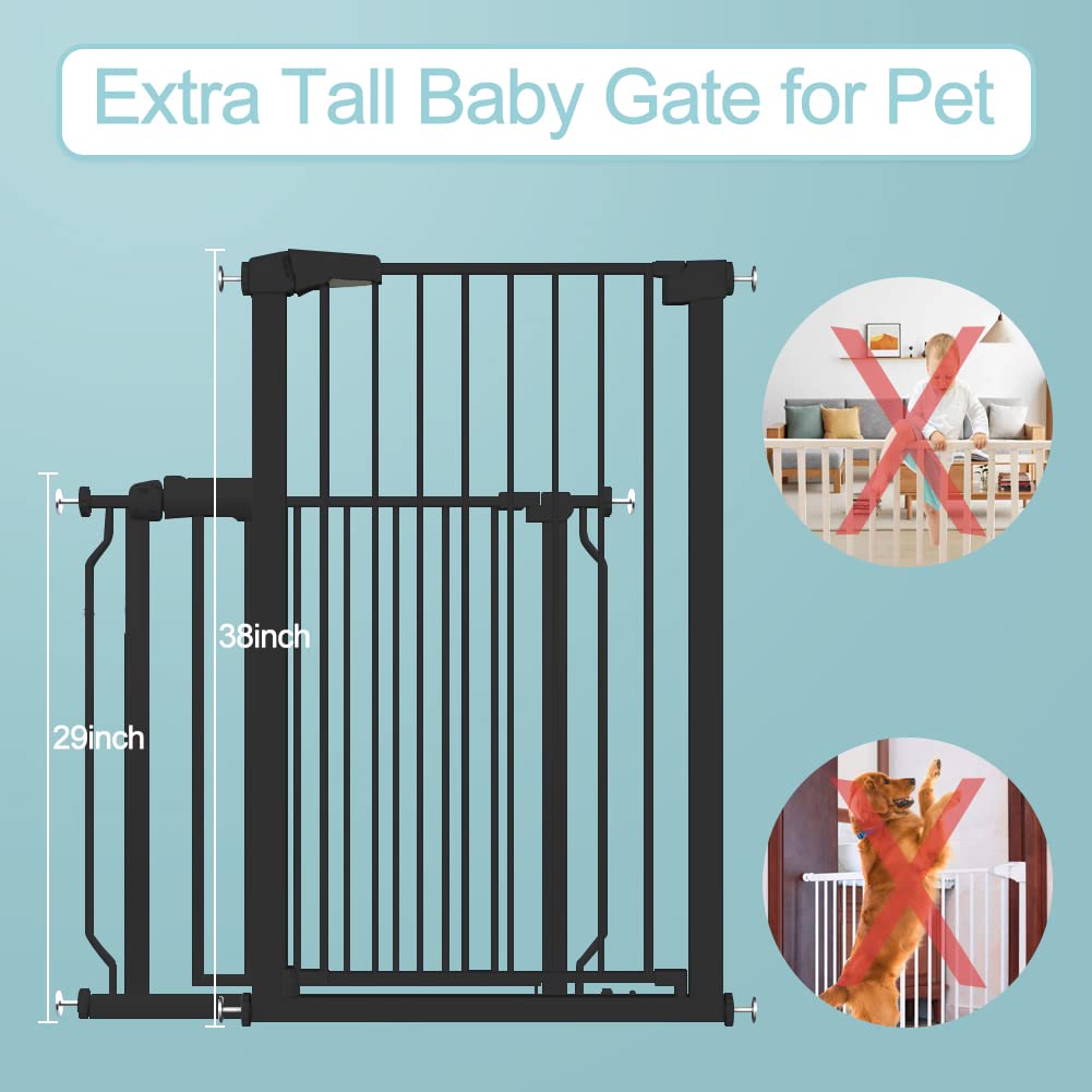 FairyBaby 38.5" Tall Walk Through pet Gates For Stairs