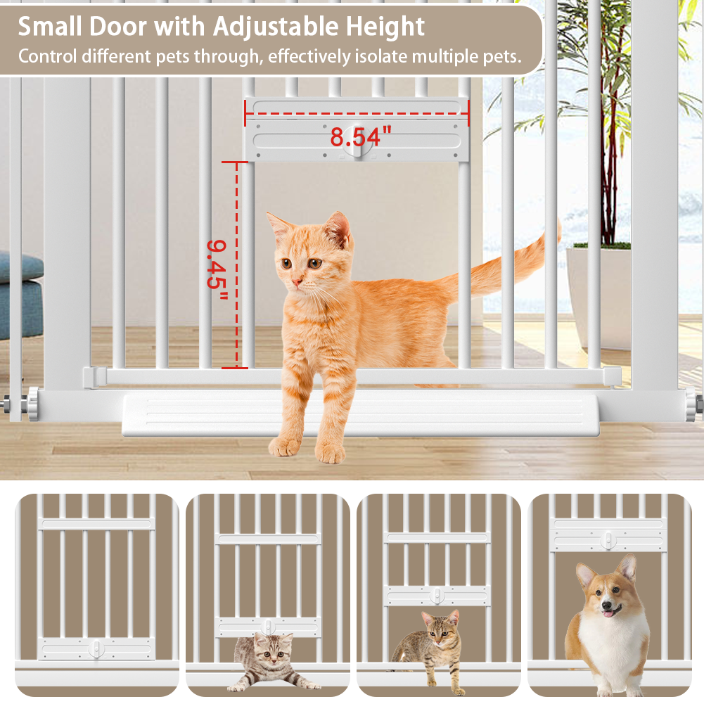 FairyBaby 40.55" Extra Tall Dog Gate with Cat Door