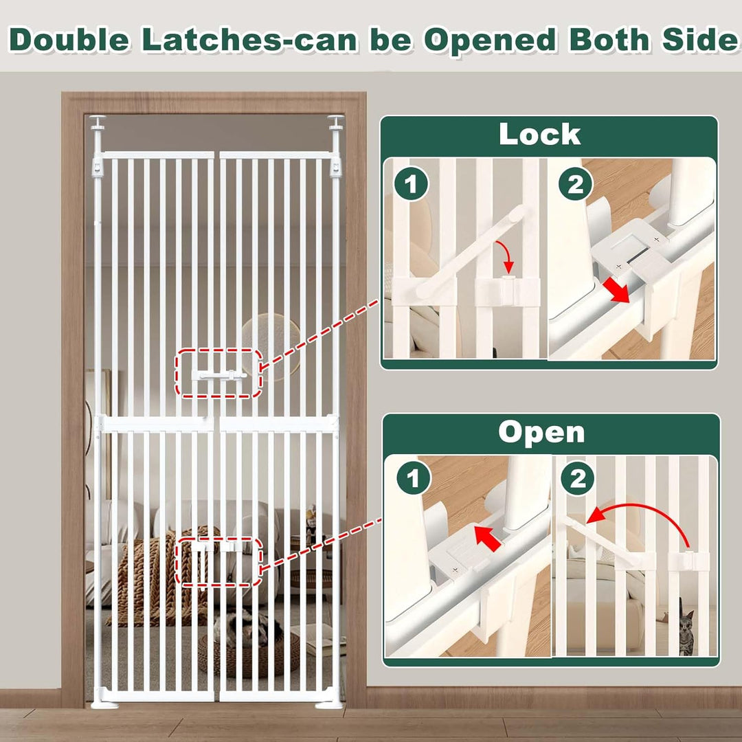 FairyBaby 71" Extra Tall 34"-37" Wide Cat & Dog Proof Gate for Doorway