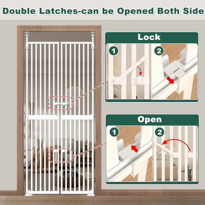 FairyBaby 71" Extra Tall 34"-37" Wide Cat & Dog Proof Gate for Doorway