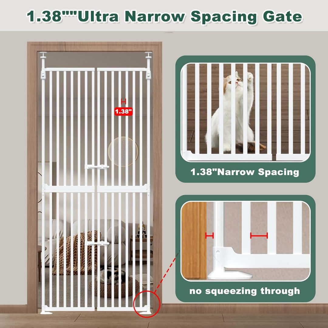 FairyBaby 71" Extra Tall 34"-37" Wide Cat & Dog Proof Gate for Doorway