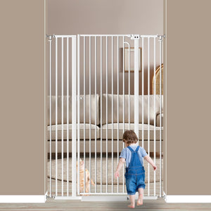 FairyBaby 57" Extra Tall Pet Gate for Big Dogs and Curious Climbers