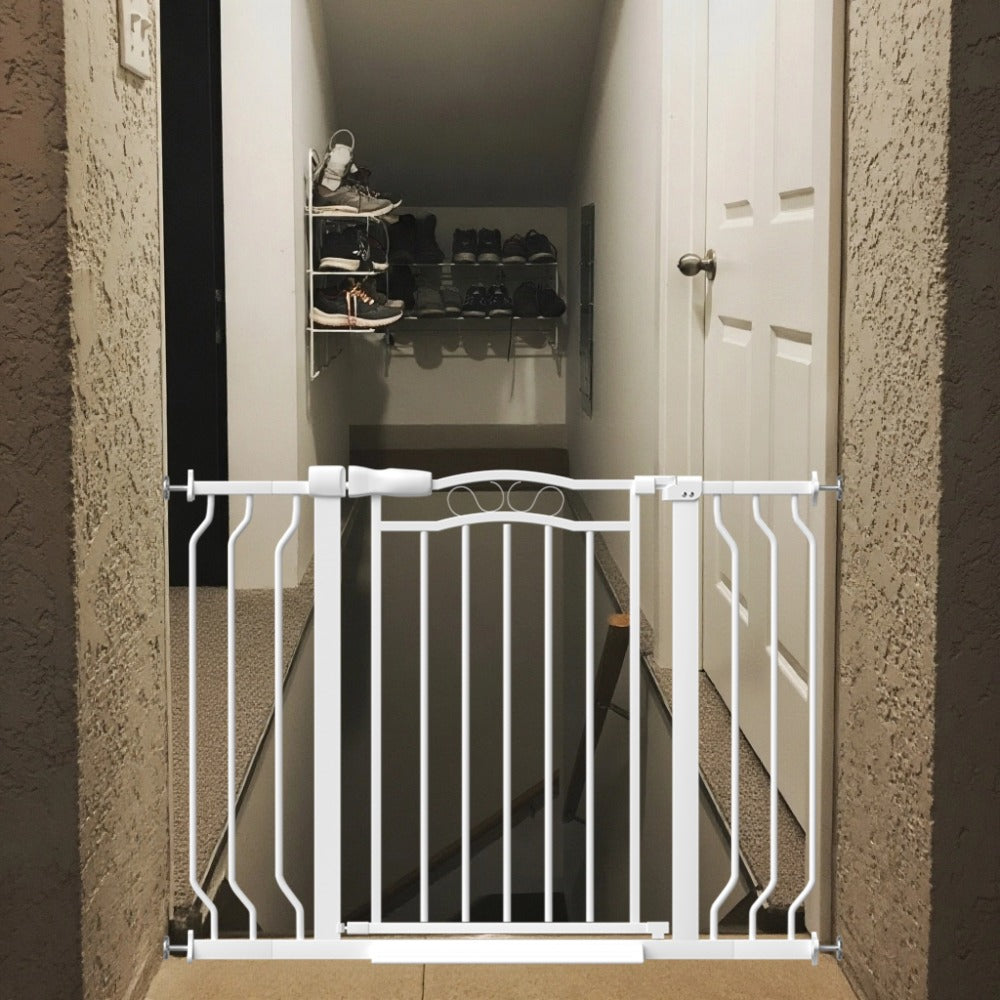 FairyBaby Extra Wide Lace Arch Design Glossy Surface Baby Gate for Pets & Toddlers