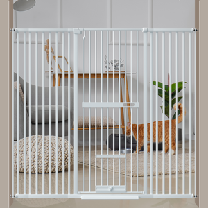 FairyBaby 61" Extra Tall Cat Gate with Narrow Bar Spacing with Pet Door