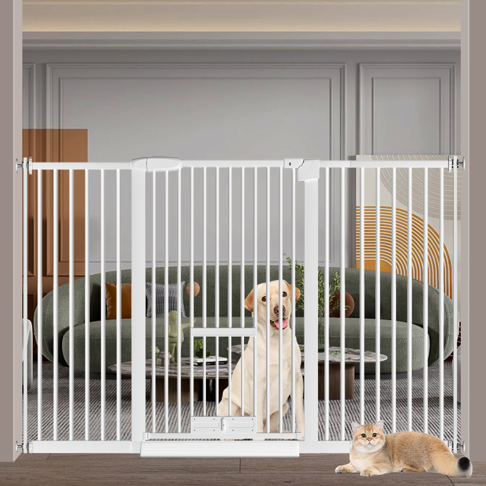 FairyBaby Extra Tall Dog Gate with Cat Door - Main Image