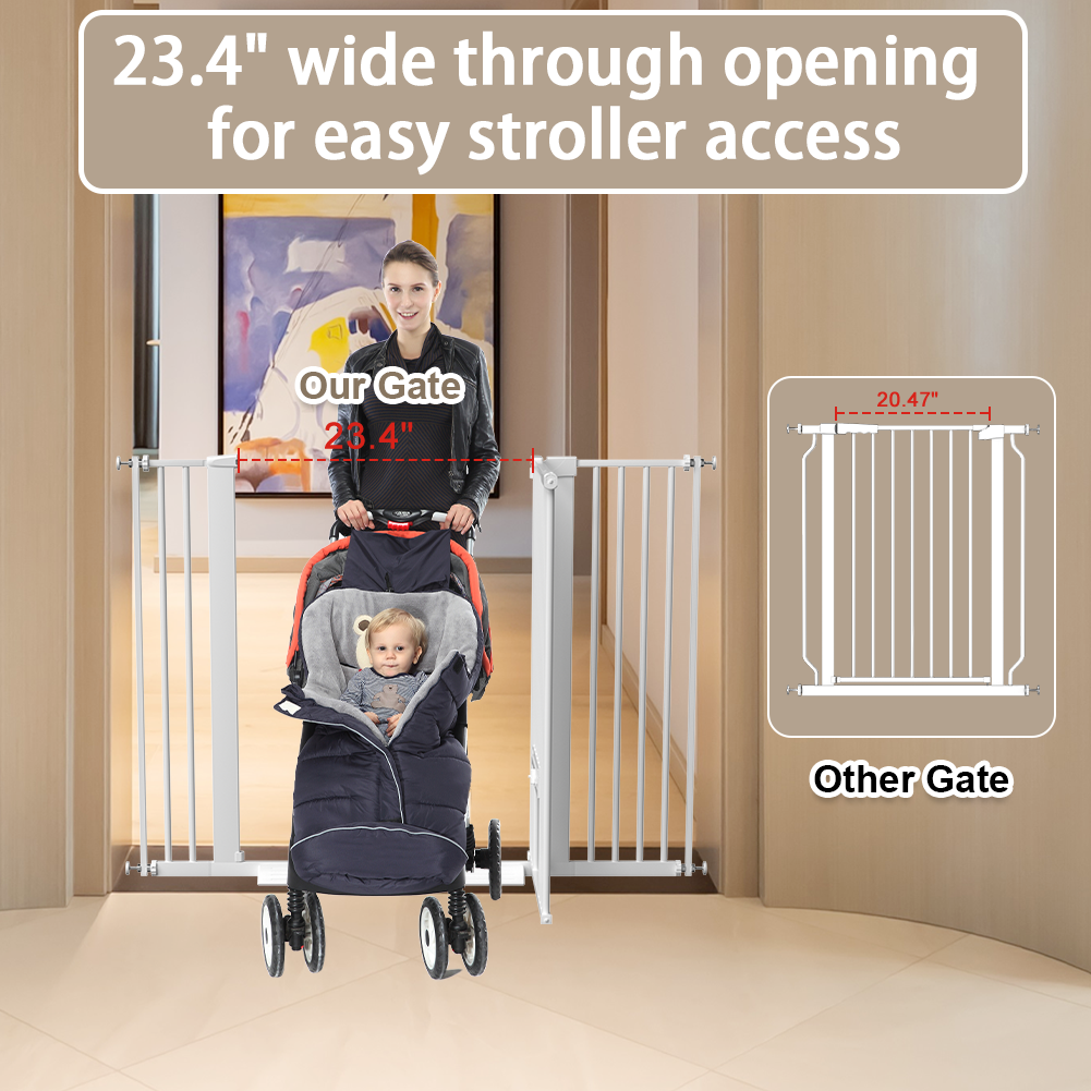 FairyBaby 40.55" Extra Tall Dog Gate with Cat Door