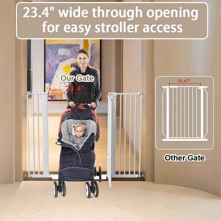 FairyBaby 40.55" Extra Tall Dog Gate with Cat Door