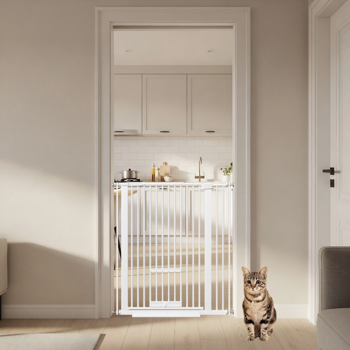 FairyBaby 40.55" Extra Tall Dog Gate with Cat Door
