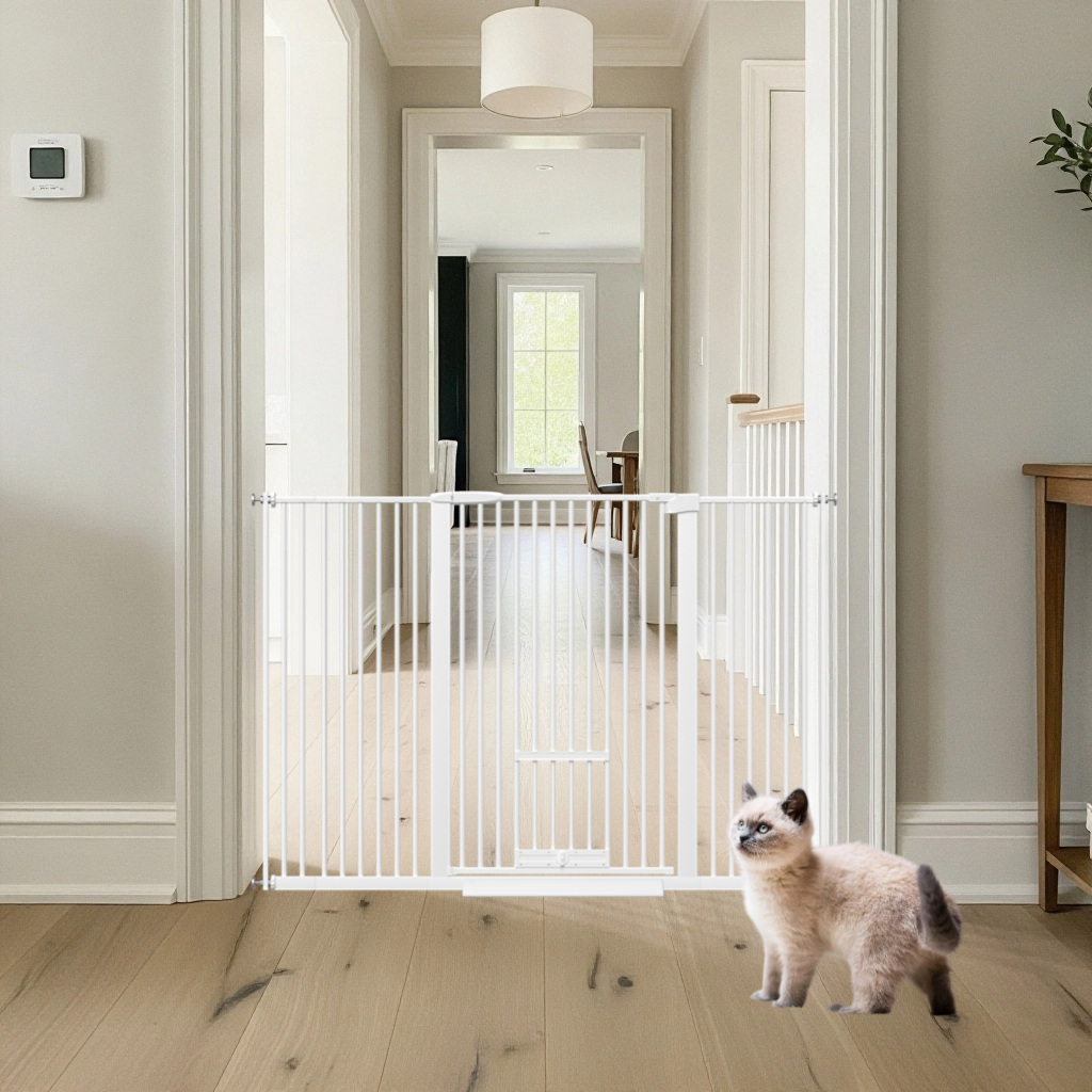FairyBaby 40.55" Extra Tall Dog Gate with Cat Door