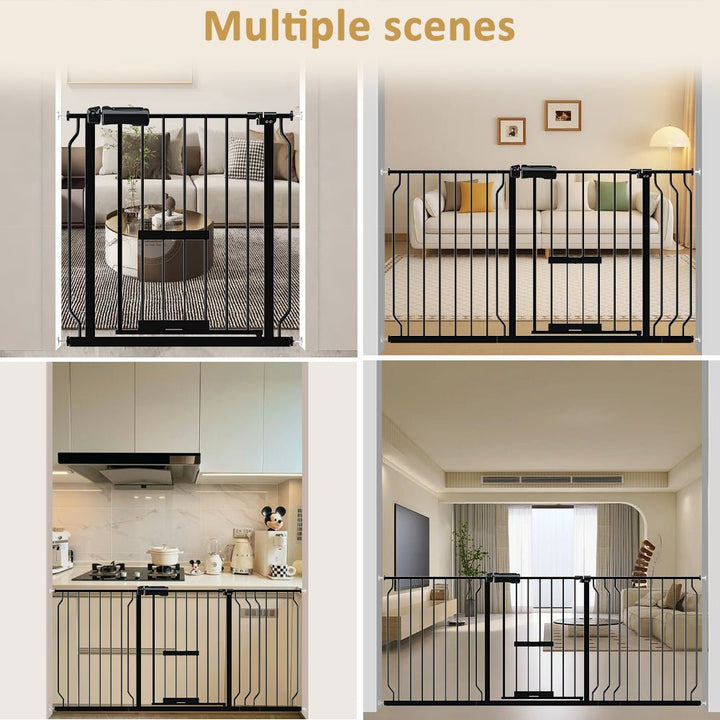 FairyBaby Extra Wide Baby Gate, Easy Install Extra Security With Cat Door - FairyBaby