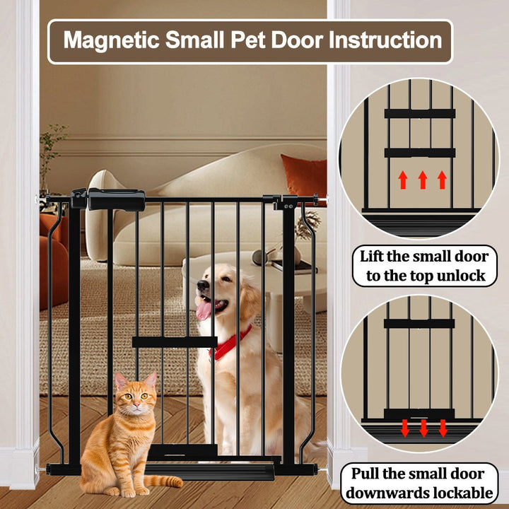 FairyBaby Extra Wide Baby Gate, Easy Install Extra Security With Cat Door - FairyBaby