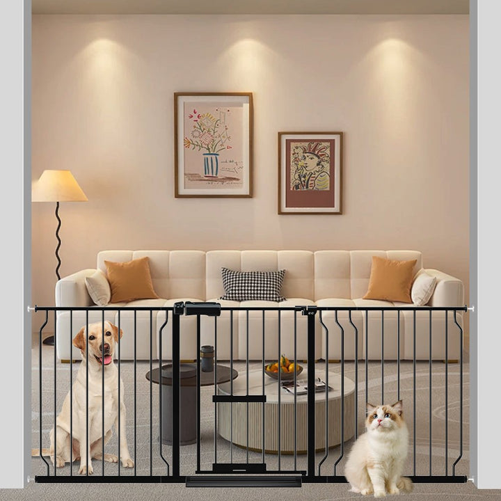 FairyBaby Extra Wide Baby Gate, Easy Install Extra Security With Cat Door - FairyBaby