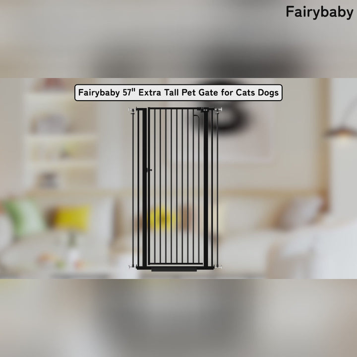 FairyBaby 57" Extra Tall Pet Gate for  Big Dogs and Curious Climbers