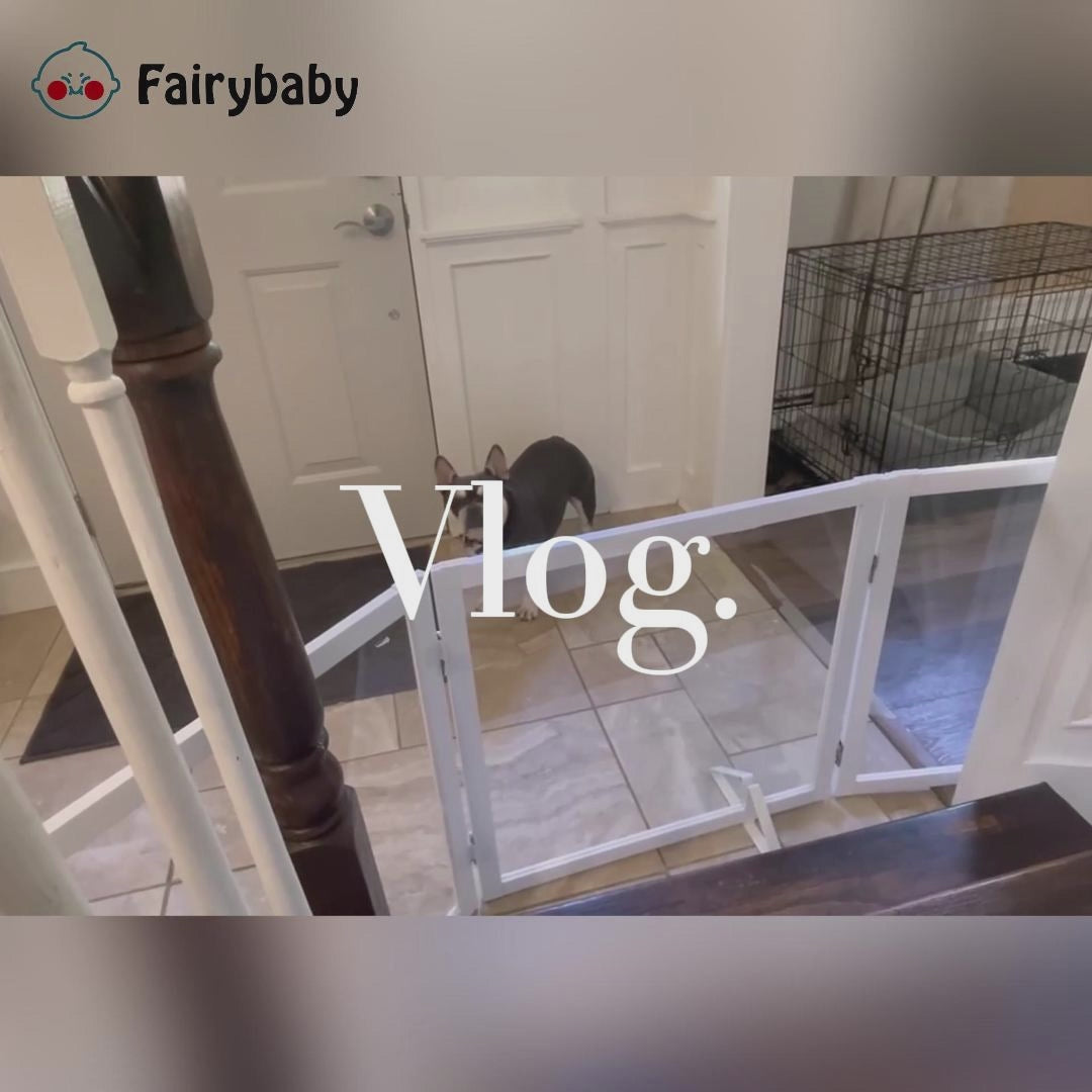 FairyBaby Clear Freestanding Foldable Dog Gate