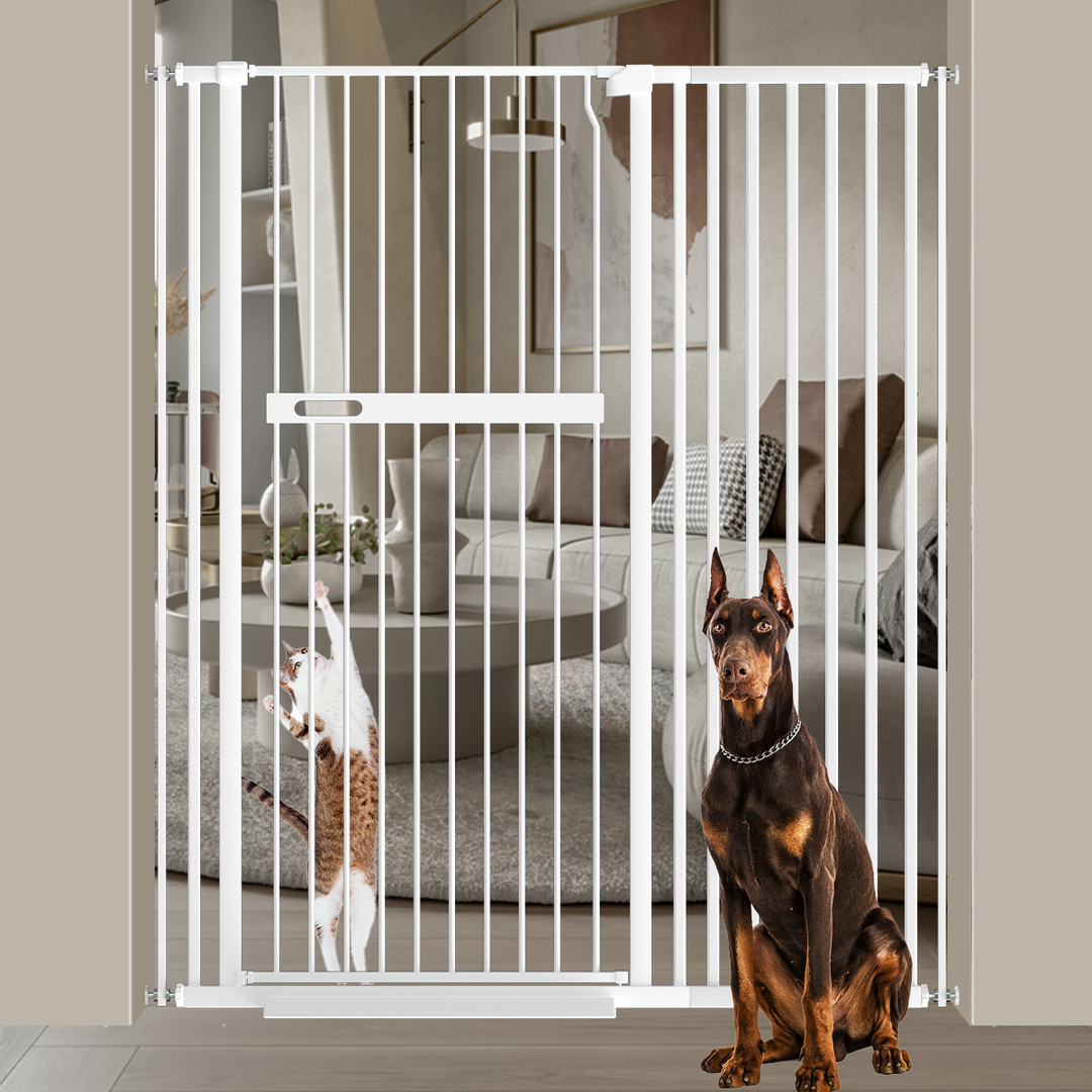 FairyBaby 55"/61" Extra Tall Cat Gate with Narrow Bar Spacing