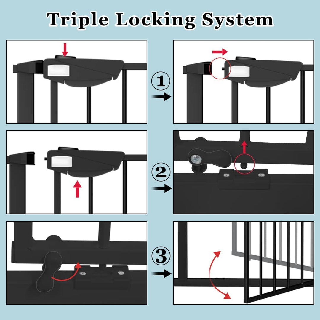 FairyBaby 30"/ 36.6" Tall Safety Gate, with Dual-Direction Swing and One-Way Setting Control