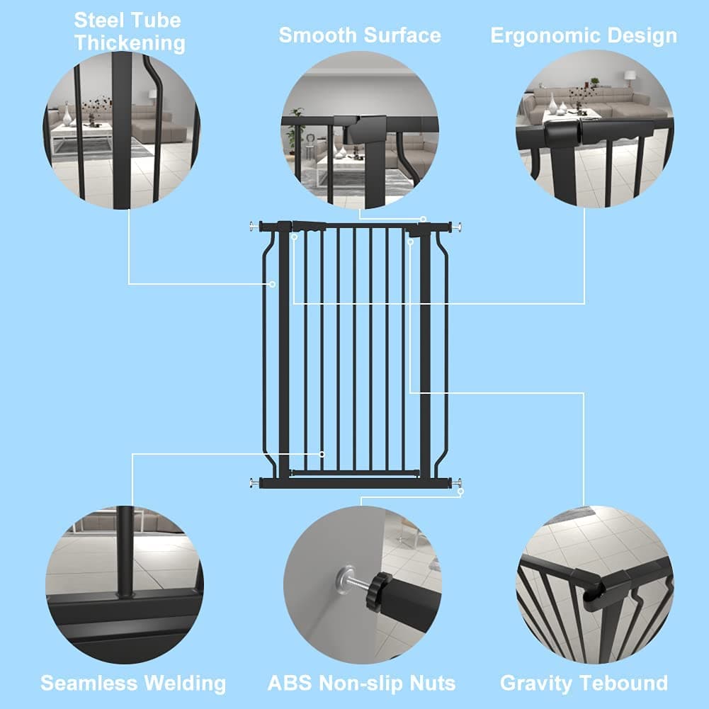 FairyBaby 40" Extra Tall Auto Close Big Dog Gate, Tall Baby Gate