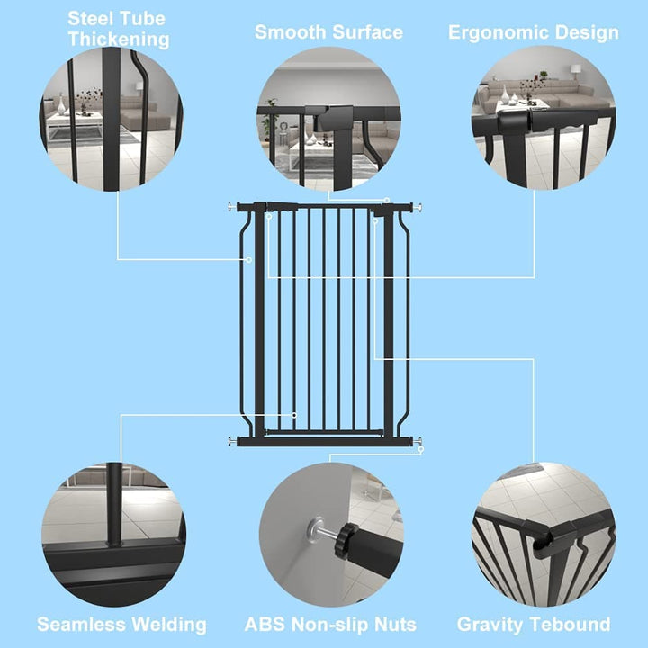 FairyBaby 40" Extra Tall Auto Close Big Dog Gate, Tall Baby Gate