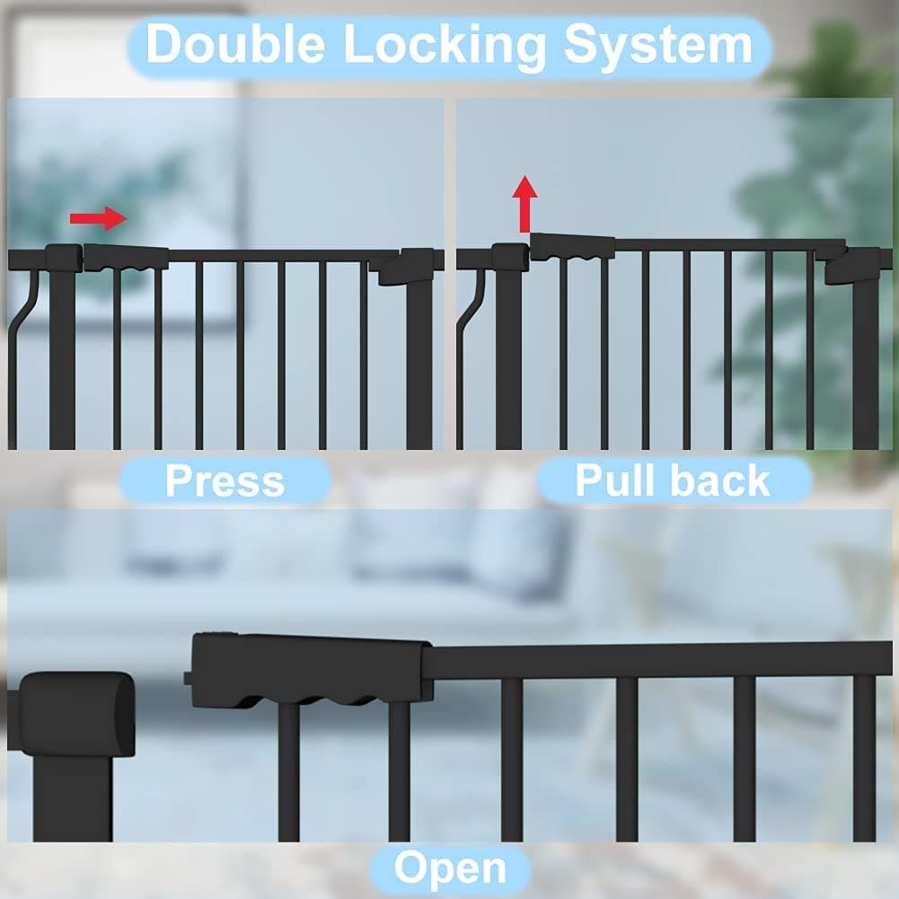 FairyBaby 40" Extra Tall Auto Close Big Dog Gate, Tall Baby Gate