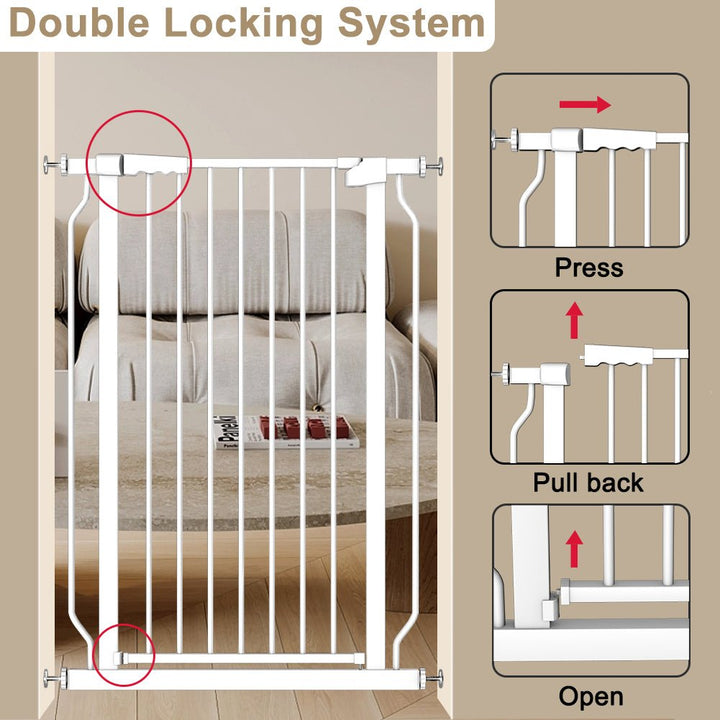 FairyBaby 40" Tall Childproof Gate Heavy Duty Design - FairyBaby