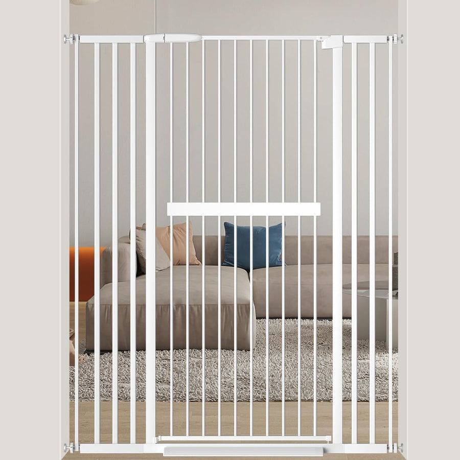 FairyBaby 61" Extra Tall Cat Gate with Extra Wide Walk-Through Door 