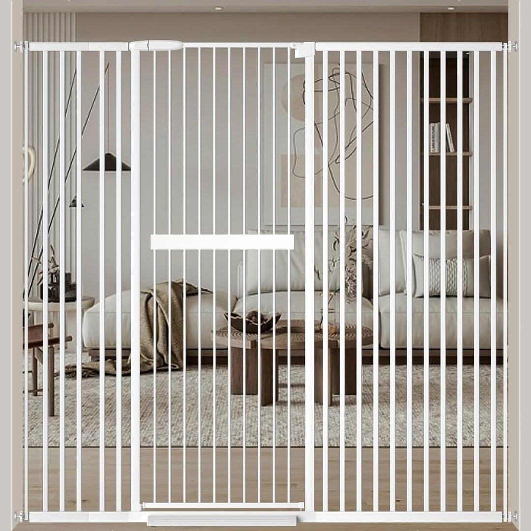 FairyBaby 61" Extra Tall Cat Gate with Extra Wide Walk-Through Door