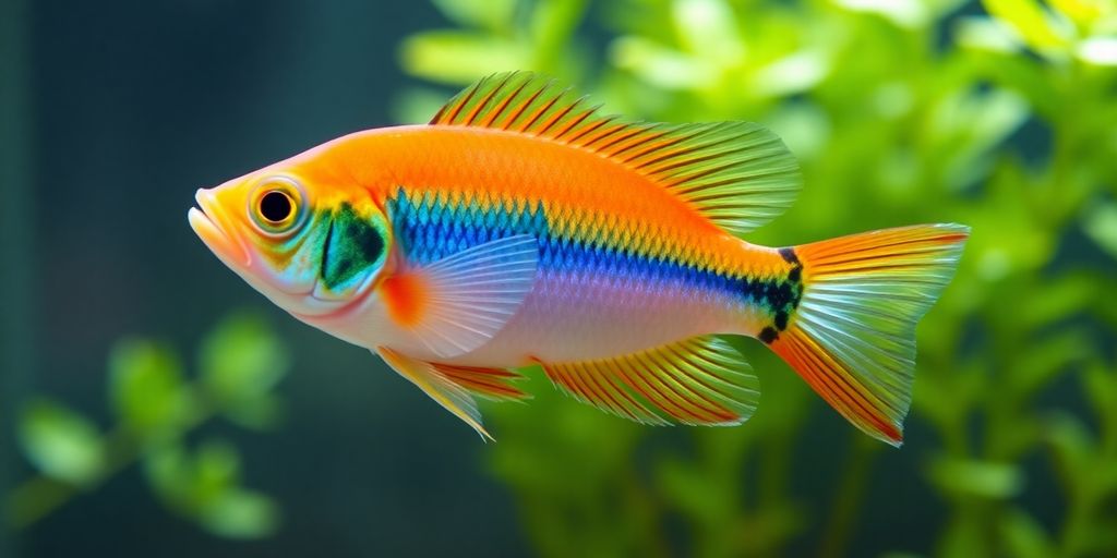 Brightly colored Molly fish swimming in a clean aquarium.