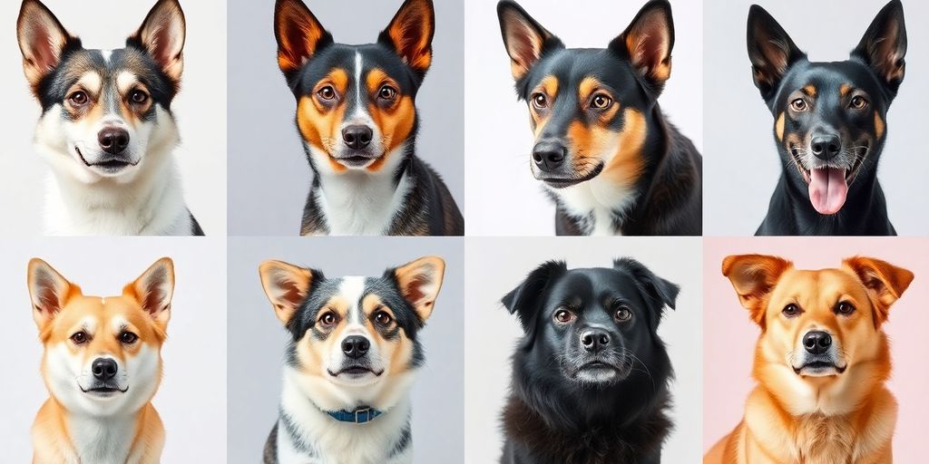 Various Chinese dog breeds with diverse coat types.