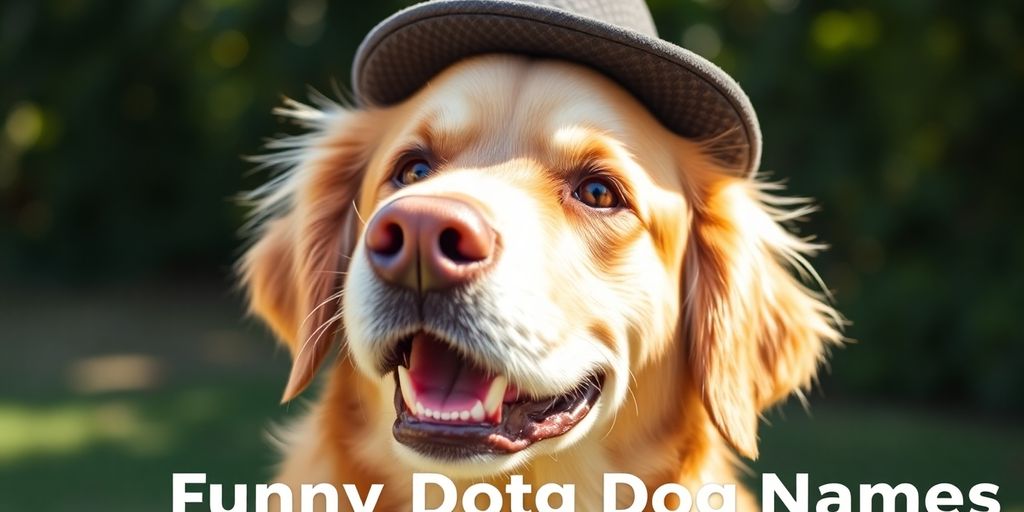 Funny dog names for a smiling pet.