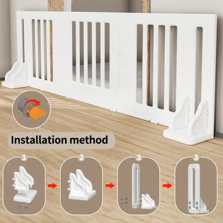 Fairybaby 14 Panels Foldable Baby Playpen with Safety Gate For Babies and Toddlers