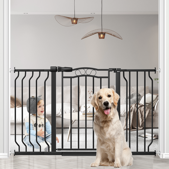 FairyBaby Extra Wide Lace Arch Design Glossy Surface Baby Gate for Pets & Toddlers