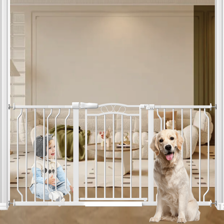 FairyBaby Extra Wide Lace Arch Design Glossy Surface Baby Gate for Pets & Toddlers