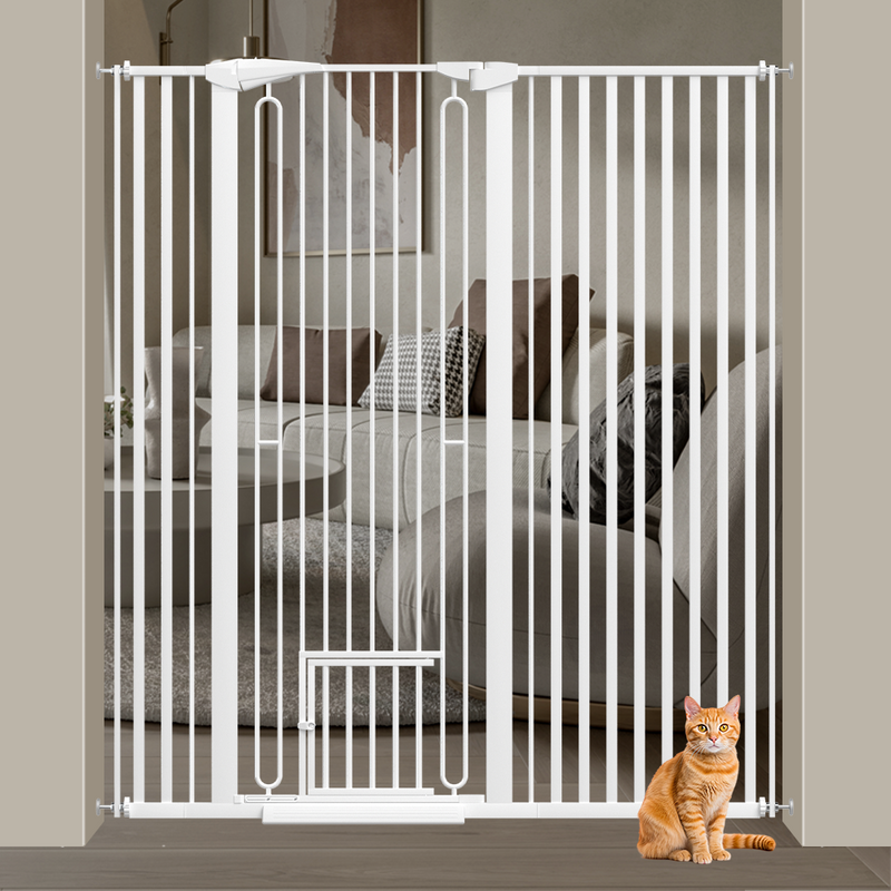 FairyBaby 61" Tall Pet Gate with Cat Door