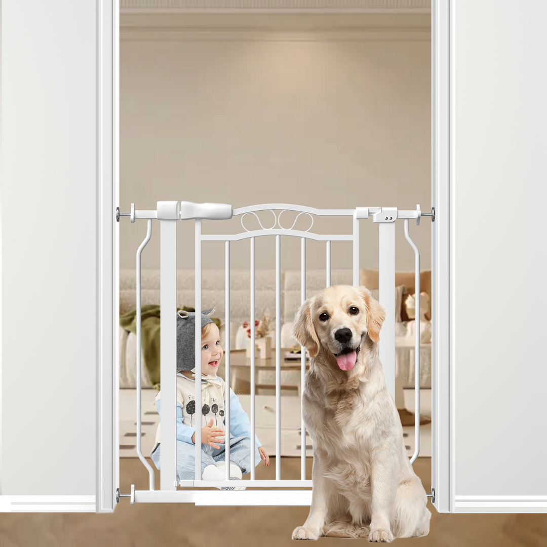 FairyBaby Extra Wide Lace Arch Design Glossy Surface Baby Gate for Pets & Toddlers