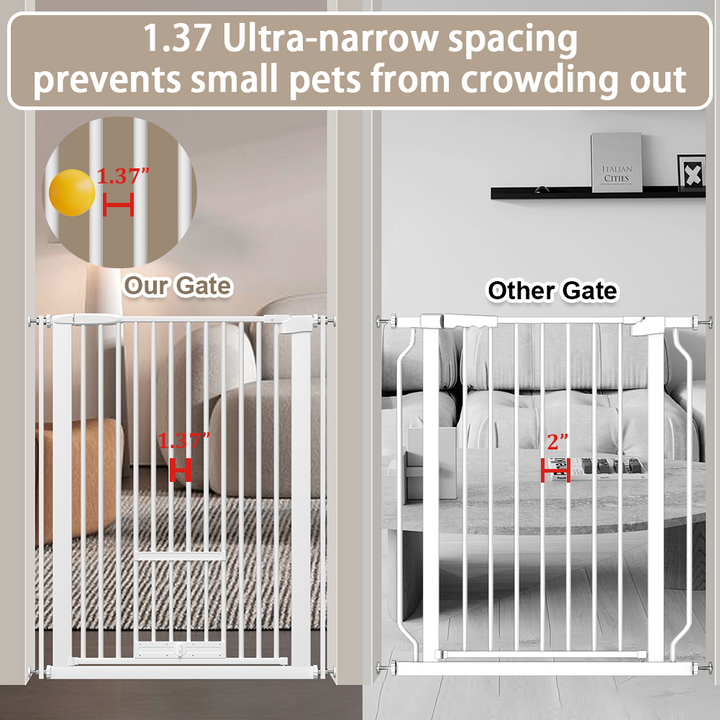 FairyBaby 40.55" Extra Tall dog gate with Cat Door