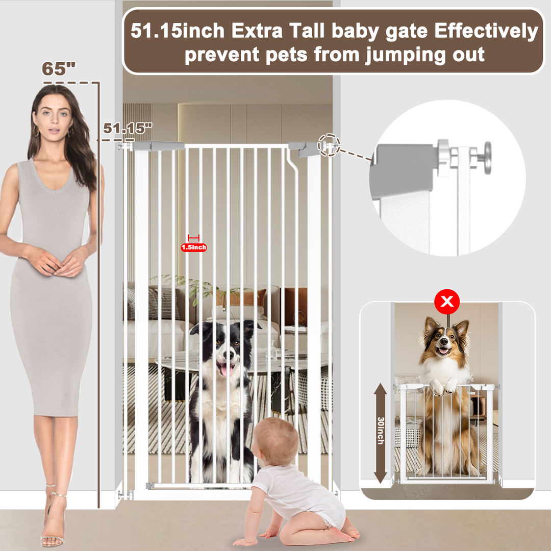 Fariybaby 51 Inch Baby Gate - Child Pet Safety Gate, Extra Tall Indoor Isolation Gate