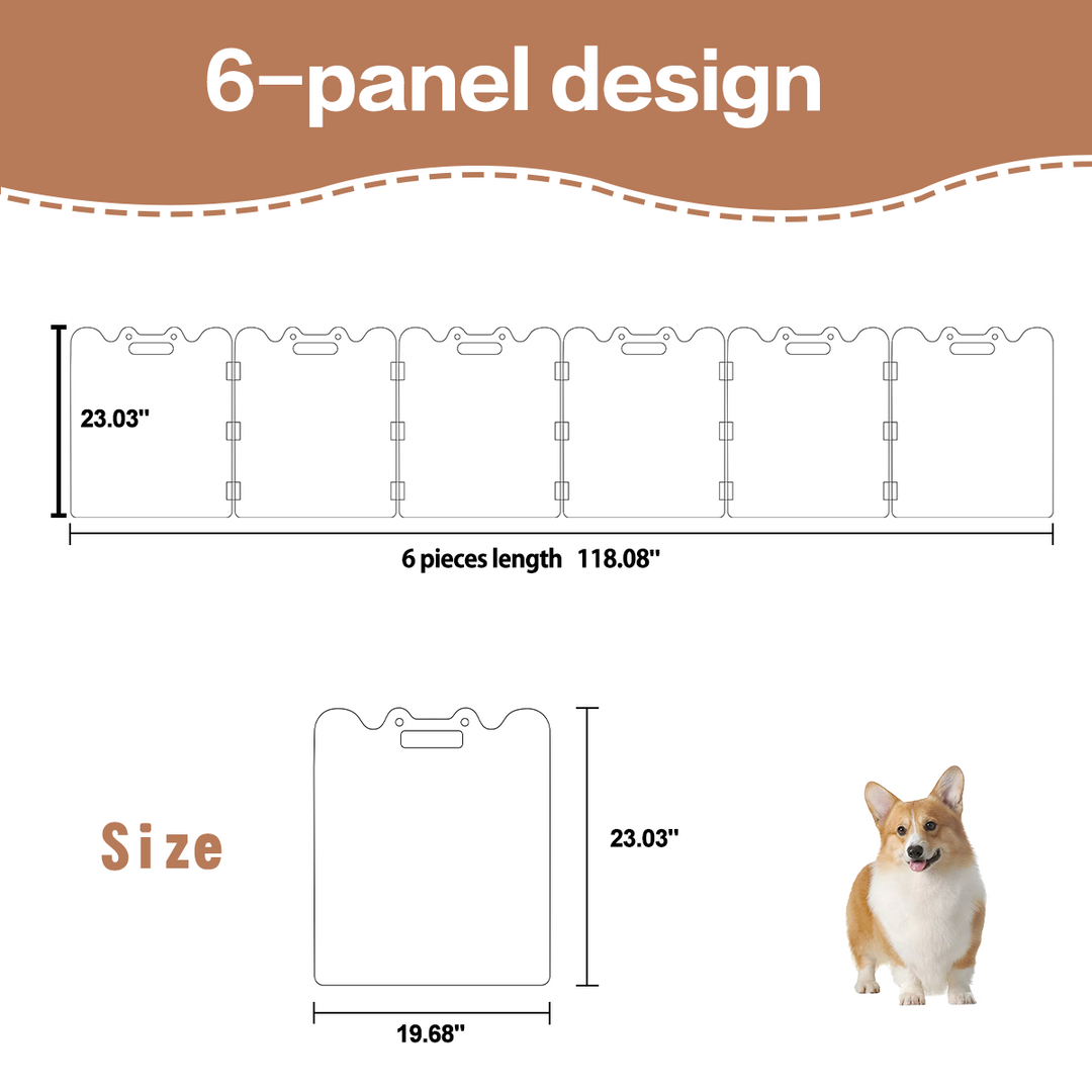 Fairybaby Clear Acrylic 6-Panel Pet Gate – Freestanding, Foldable, No Drilling