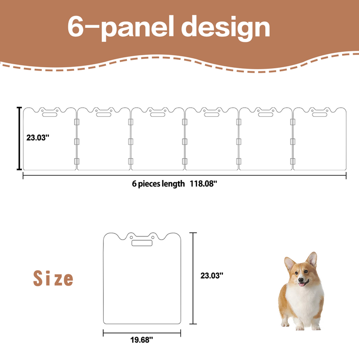 Fairybaby Clear Acrylic 6-Panel Pet Gate – Freestanding, Foldable, No Drilling