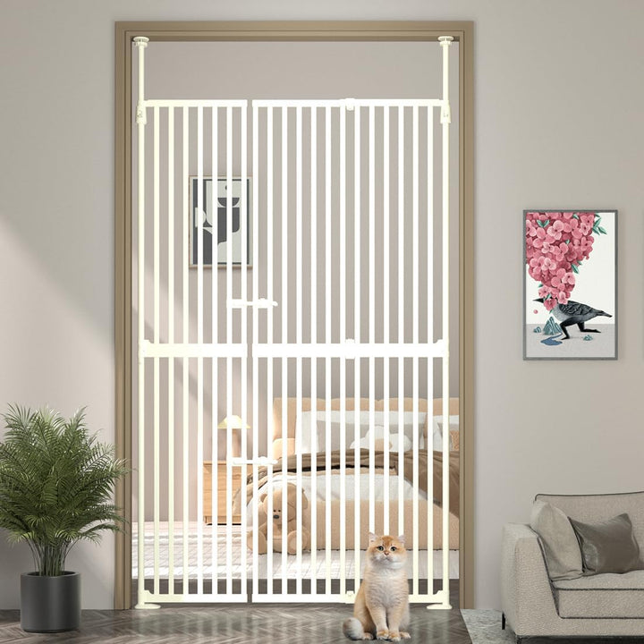 FairyBaby 71" Extra Tall 34"-37" Wide Cat & Dog Proof Gate for Doorway