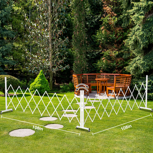 FairyBaby Foldable & Retractable Extra Wide Pet Dog Safety Gate with Wheels, Expandable Isolation Fence