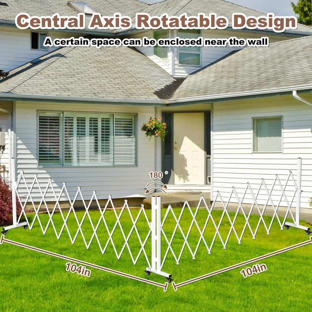 Fairybaby Extra Wide Retractable Outdoor Dog Gate,Expandable Portable Fence