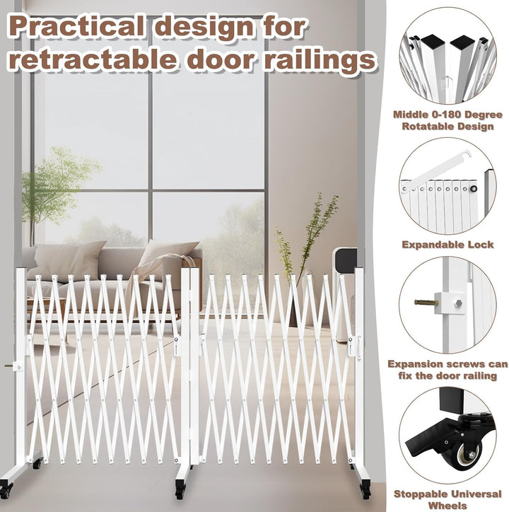 Fairybaby Extra Wide Retractable Outdoor Dog Gate,Expandable Portable Fence