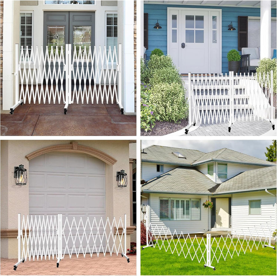 Portable Outside Gate Extra Wide Retractable Outdoor Dog Gate, Expandable Portable Fence ...