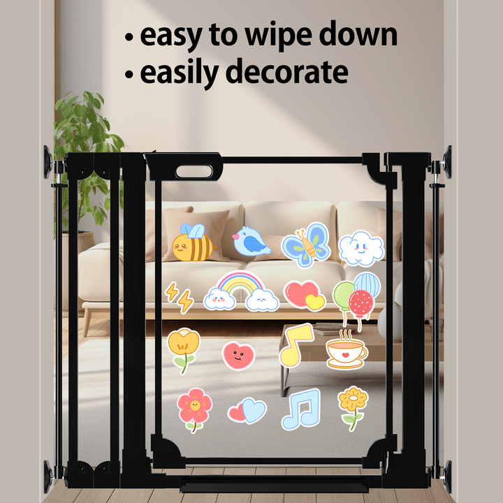 FairyBaby 30" Tall Crystal Acrylic Pressure Mounted Dog Gate