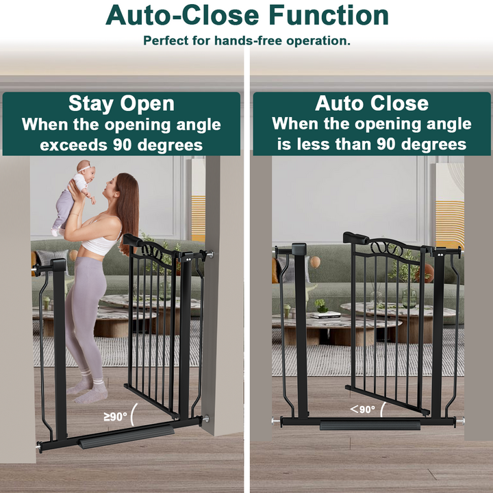 FairyBaby Extra Wide Lace Arch Design Glossy Surface Baby Gate for Pets & Toddlers